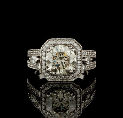 4.06ct tw Yellow Diamond Center Ring