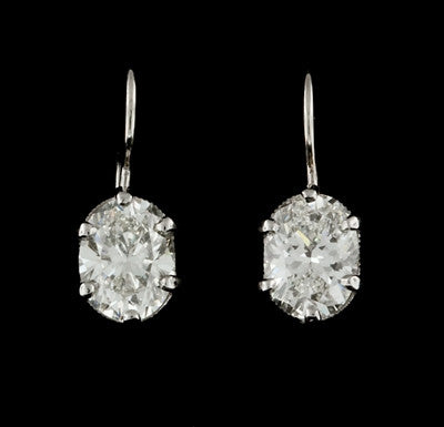 3.54ct tw Oval Diamond Drop Earrings