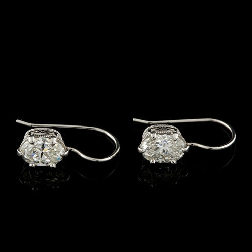 3.54ct tw Oval Diamond Drop Earrings