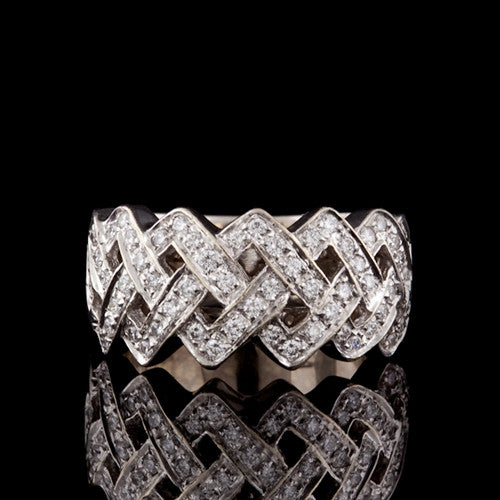 Woven Diamond Band Ring