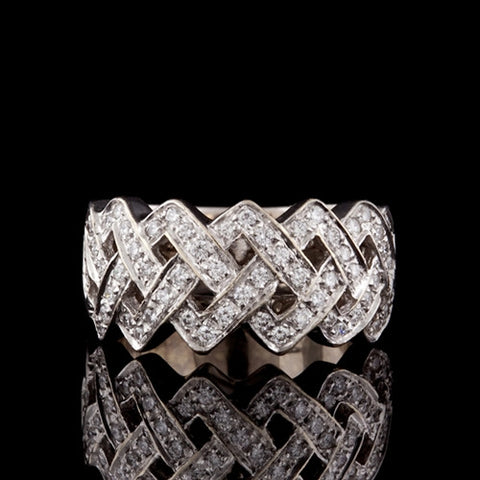 Woven Diamond Band Ring
