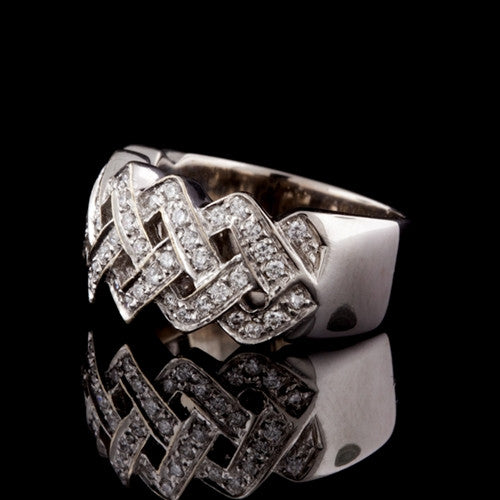 Woven Diamond Band Ring