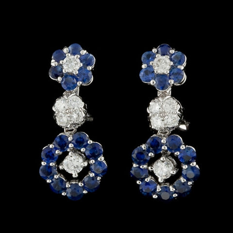 Diamond & Sapphire Flower Earrings