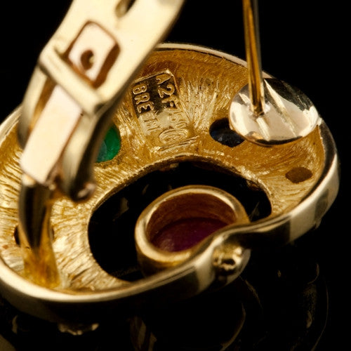 Lalaounis Multi-Gem Earclips