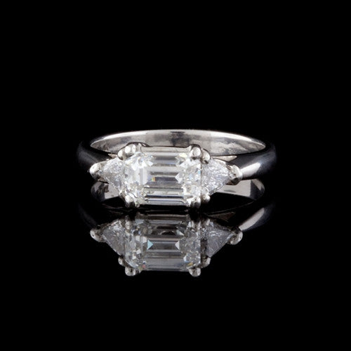 1.64ct tw Emerald Cut Diamond Platinum Ring