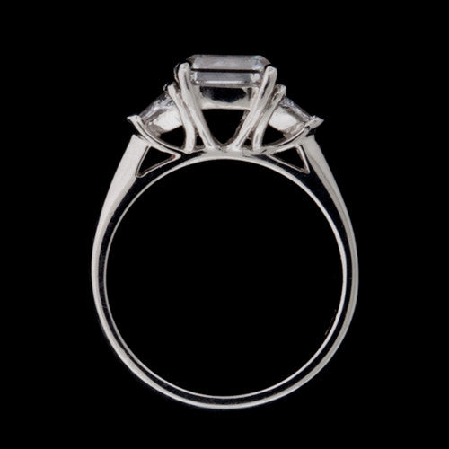 1.64ct tw Emerald Cut Diamond Platinum Ring