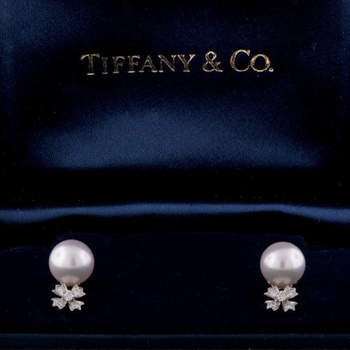 Tiffany & Co. Pearl & Diamond Earrings