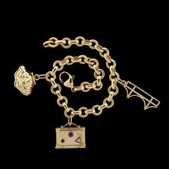 Tiffany & Co. - Platinum & 18K Yellow Gold Gemset And Diamond Charm Br –  Robinson's Jewelers
