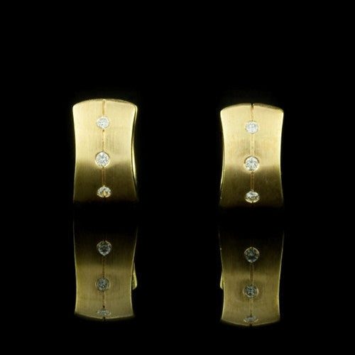 14KT Diamond Huggie Hoops