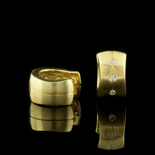 14KT Diamond Huggie Hoops