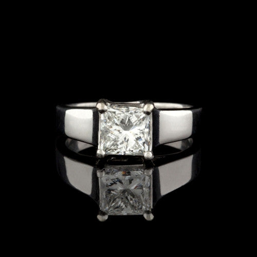 1.55ct EGL Princess Cut Platinum Solitaire