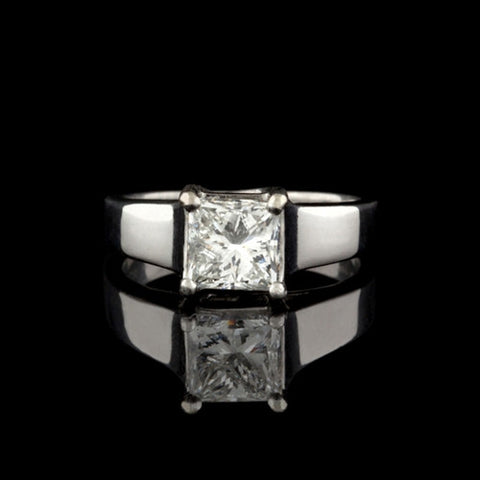 1.55ct EGL Princess Cut Platinum Solitaire