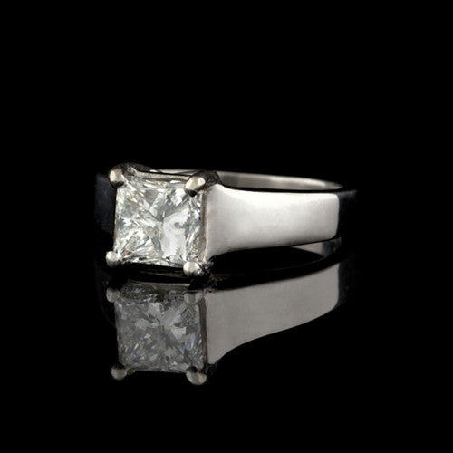 1.55ct EGL Princess Cut Platinum Solitaire