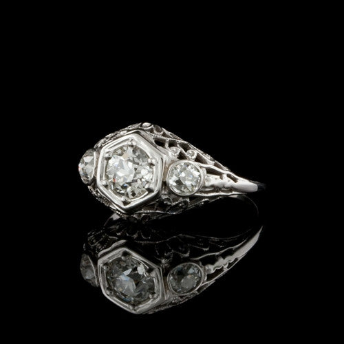 1.05ct tw Old Mine Cut Diamond Ring