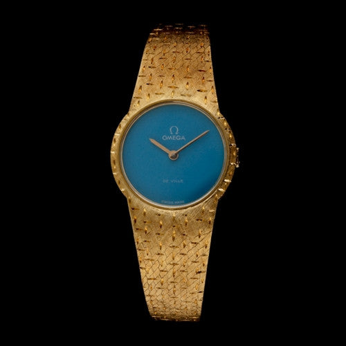 Omega Ladies Blue Face Deville Watch
