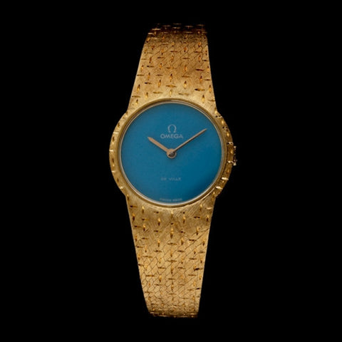 Omega Ladies Blue Face Deville Watch