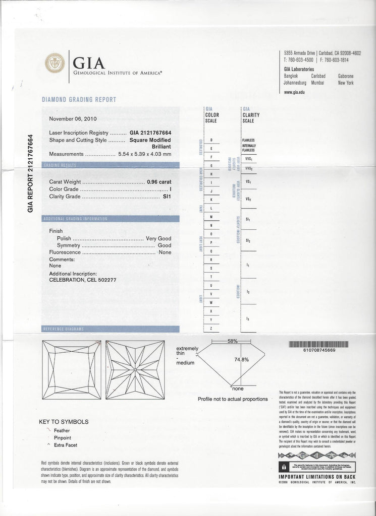 Fantastic GIA Princess Cut Diamond Studs