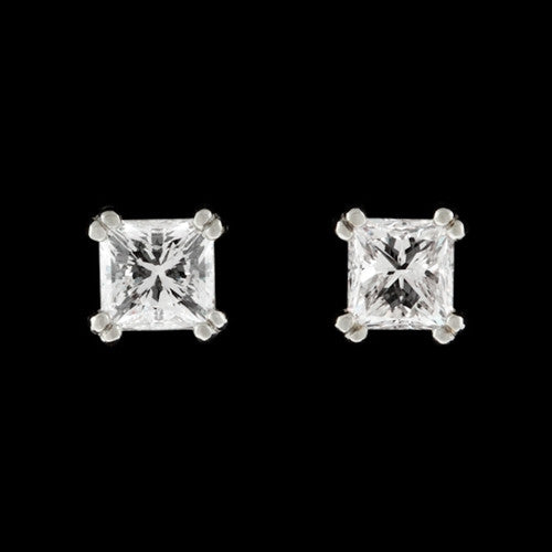 1.98ct tw Princess Cut Diamond Studs