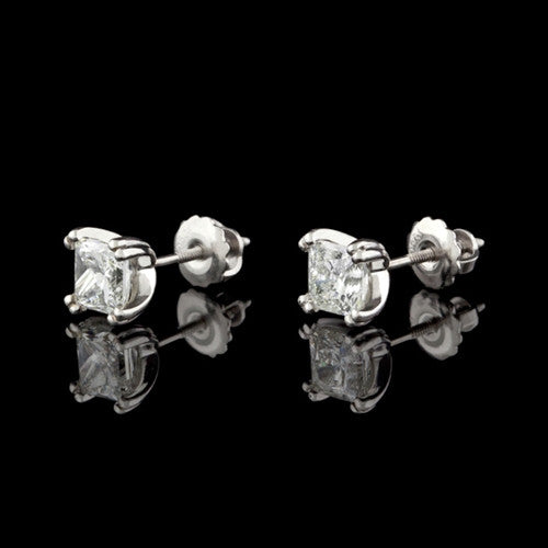 1.98ct tw Princess Cut Diamond Studs