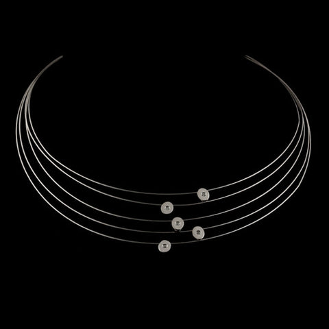 5 Strand Floating Diamond Necklace