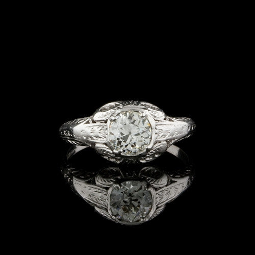 0.89ct tw European Cut Diamond Ring