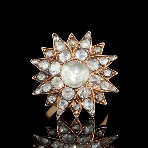 Vintage Starburst Diamond Ring