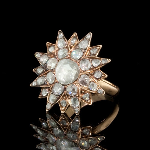 Vintage Starburst Diamond Ring