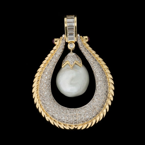 Baroque Pearl & Diamond Pendant