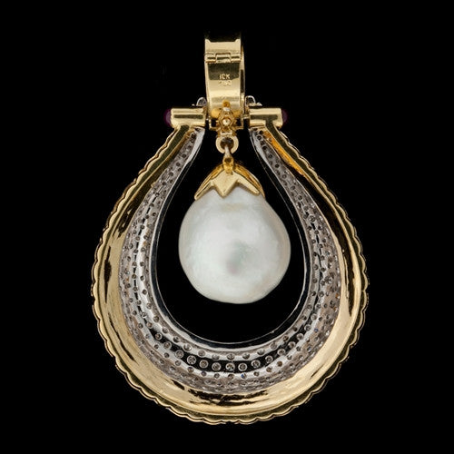 Baroque Pearl & Diamond Pendant