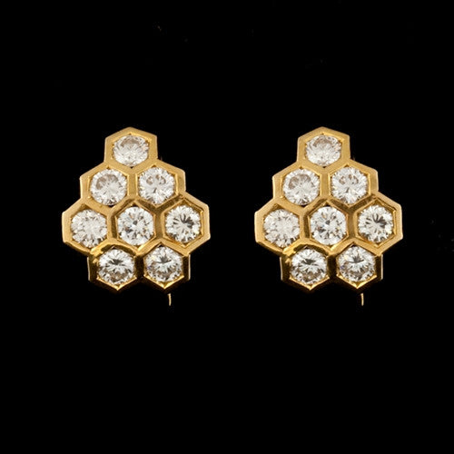 2.55ct tw Diamond Honeycomb Earrings