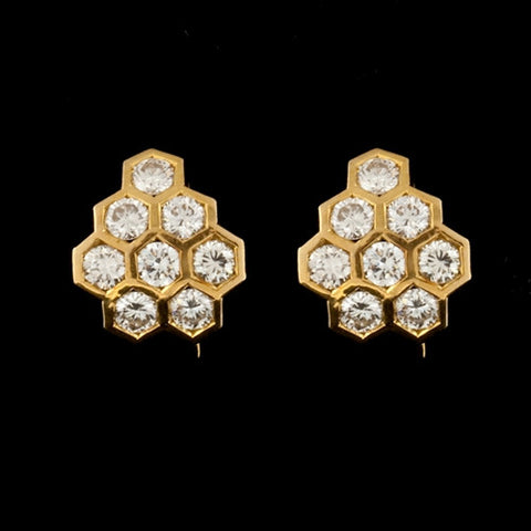 2.55ct tw Diamond Honeycomb Earrings