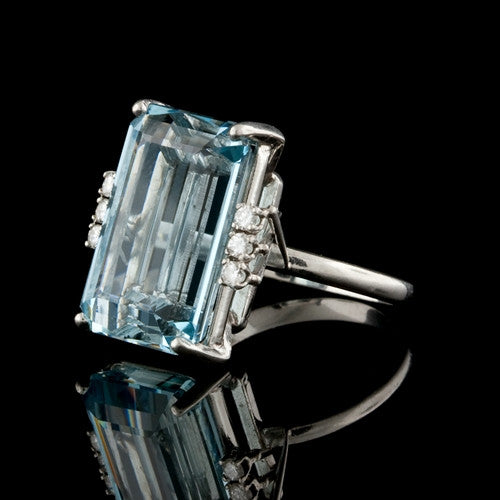 10.00ct Aquamarine Diamond Ring