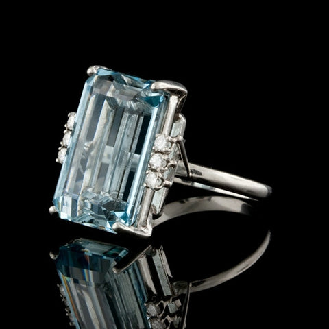 10.00ct Aquamarine Diamond Ring