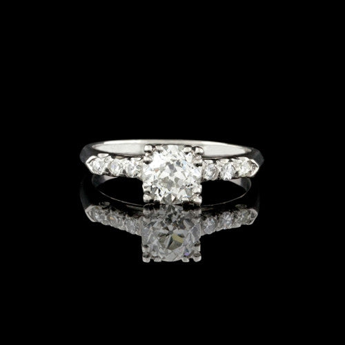1.11ct tw European Cut GIA Diamond Ring