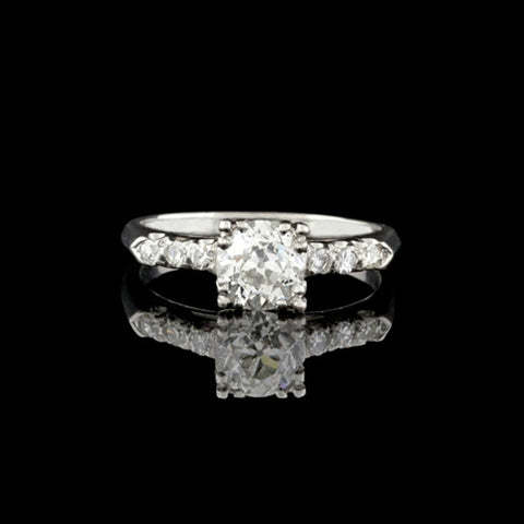 1.11ct tw European Cut GIA Diamond Ring