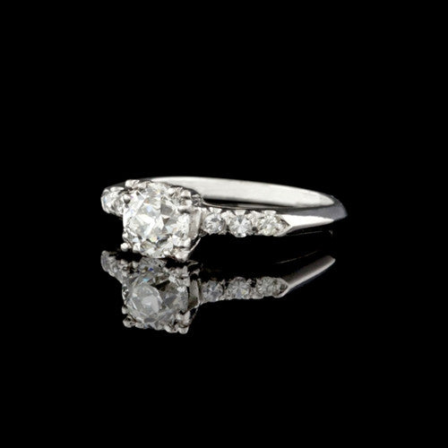 1.11ct tw European Cut GIA Diamond Ring