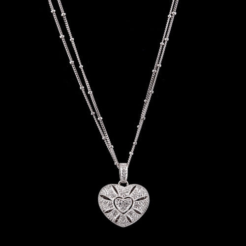 Diamond Heart Pendant, Necklace