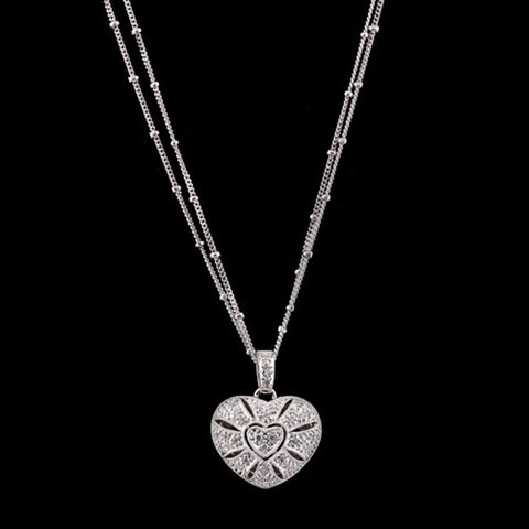 Diamond Heart Pendant, Necklace