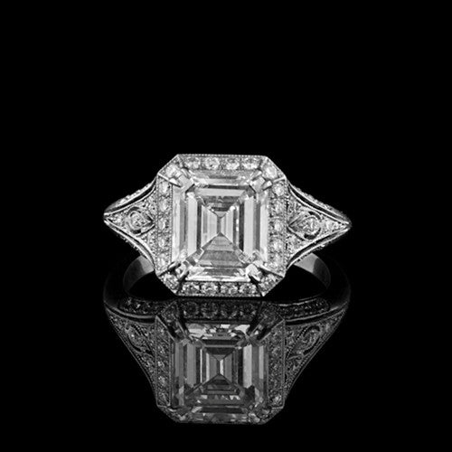 3.16ct tw Emerald Cut GIA Diamond Ring