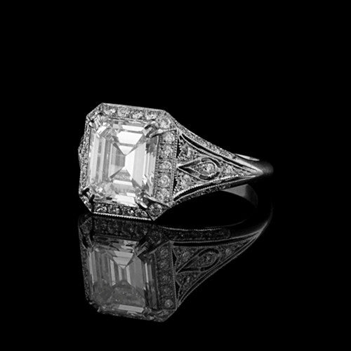 3.16ct tw Emerald Cut GIA Diamond Ring