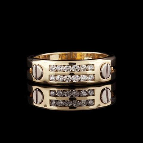 Gent's Gold & Diamond Band Ring