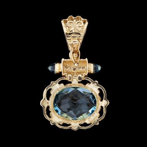 Blue Topaz & Diamond Pendant
