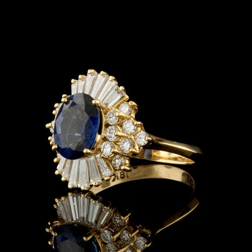 2.88ct Oval Sapphire & Diamond Ring