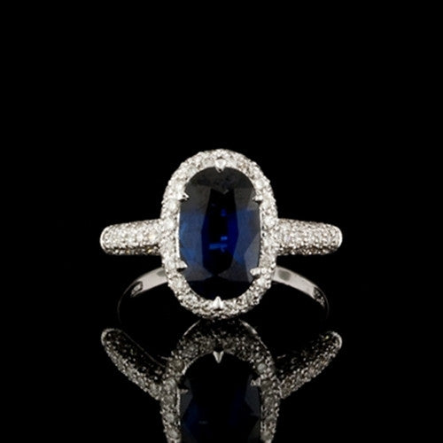 2.04ct Oval Sapphire & Diamond Ring