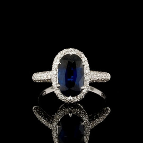 2.04ct Oval Sapphire & Diamond Ring