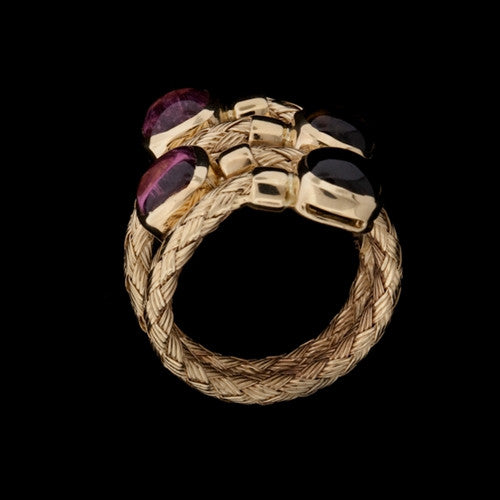 Pink & Green Tourmaline 14KT Ring