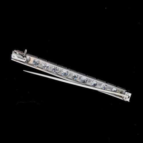 Diamond & Platinum Bar Brooch