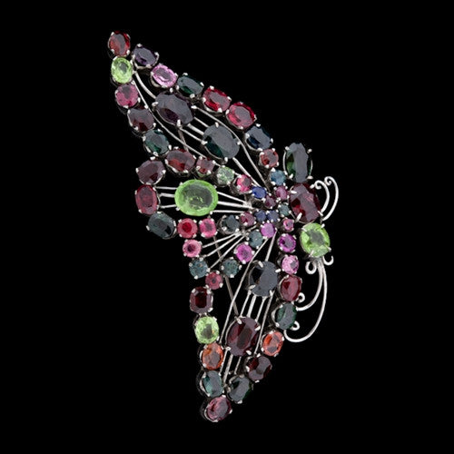 Estate Multi-Colored Stone Brooch