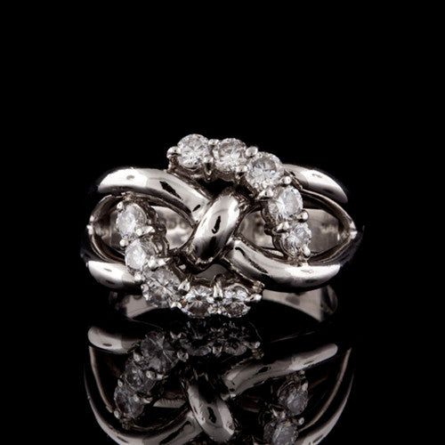 Platinum & Diamond Crossover Ring