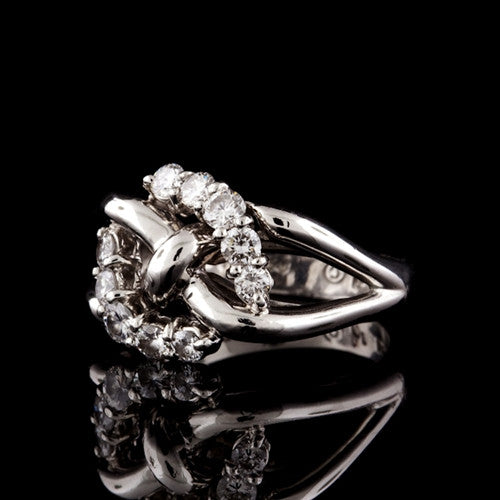 Platinum & Diamond Crossover Ring